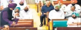  ??  ?? ■ EMOTIONAL APPEAL: A video grab shows Punjab local bodies minister Navjot Singh Sidhu urging chief minister Capt Amarinder Singh to withdraw sacrilege cases from the CBI, in the assembly on Tuesday.