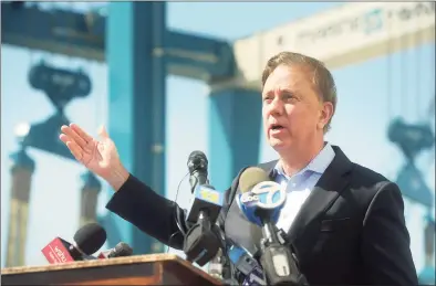  ?? Ned Gerard / Hearst Connecticu­t Media ?? Gov. Ned Lamont speaks at a news conference in Bridgeport on Monday.