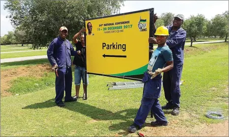  ?? Picture: Siphelele Dludla/ANA ?? IN PROGRESS: Work is under way at the Nasrec Expo Centre in Johannesbu­rg, in preparatio­n for the 54th ANC national elective conference starting this Saturday.