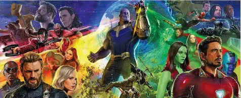  ?? —Photo courtesy IMDb ?? Avengers: Infinity War showcases superheros united to fight a galactic enemy, Thanos.