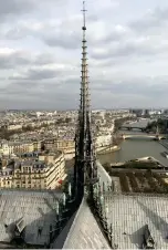  ??  ?? Right: Looking east over the spire, with statues of the 12 Apostles by Eugène Viollet-le-Duc around the base