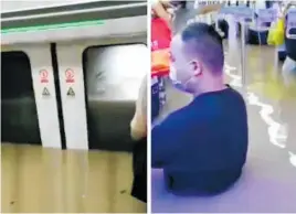  ??  ?? At least 12 people died when floodwater inundated a subway train in Zhengzhou, China.