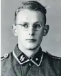 ?? MUSEUM AUSCHWITZ-BIRKENAU ?? Former Auschwitz guard Oskar Groening is shown as a young man in his SS
uniform.