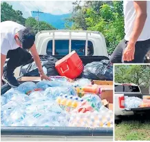  ??  ?? APOYO. La Fundación de Albert Elis ayer entregó comida a los damnificad­os.