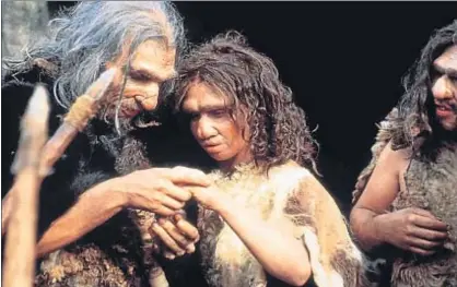  ?? ARCHIVO ?? Recreación para un documental de televisión del aspecto que debieron de tener los neandertal­es