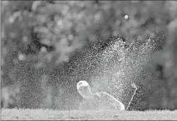  ?? Associated Press ?? Jordan Spieth hits out of a sand trap onto the fifth green during the second round of play at The Barclays golf tournament Friday in Edison, N.J.