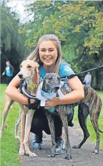  ??  ?? Girl’s best friends Elke with Daisy and Nala at last year’s event