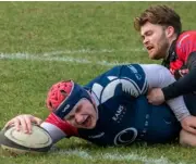  ?? ?? Max Hayman’s second try put Rams in front at Birmingham Moseley