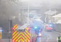  ?? LFRS ?? A total of 14 fire appliances from across the county descended on Haslingden