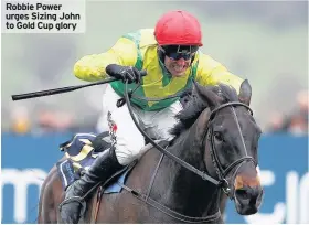  ??  ?? Robbie Power urges Sizing John to Gold Cup glory