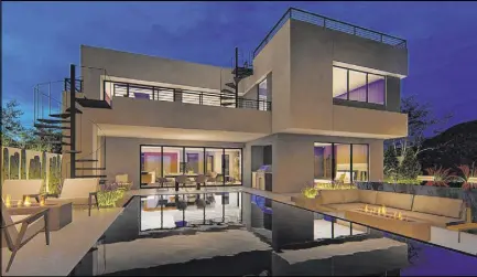  ??  ?? An artist’s rendering shows what a home in Vantage might look like. The Lake Las Vegas developmen­t broke ground earlier this year, offering 37 home sites.