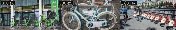  ??  ?? Mobit, Cloudbike en Velo zijn vergelijkb­aar met elkaar. Daarnaast bestaan er nog deelfietss­ystemen met een andere formule: Fietshaven, Swapfiets en Blue-bike.