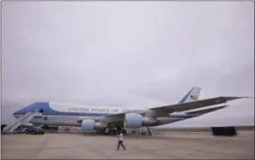  ?? THE ASSOCIATED PRESS ?? In this Sept. 18photo during a visit to the “Air Force One Experience,” a full-sized 747 replica of Air Force One which is now open to the public sits on a tarmac in North Kingstown, R.I.