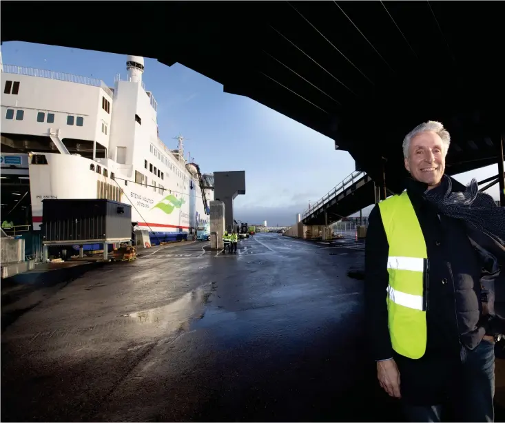  ??  ?? Den 7 december besökte Stena Nautica Halmstads hamn för att testa farleden, kajen och de nya påfartsram­perna. Stena Lines linjechef Tony Michaelsen var förstås på plats och kunde nöjt konstatera att allt fungerade som det skulle.