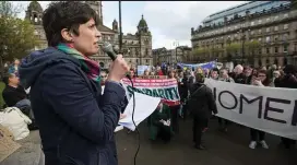  ?? ?? Protest: Alison Thewliss at the demo in George Square