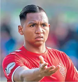  ?? Picture: SNS Group. ?? Police Scotland are investigat­ing after Rangers striker Alfredo Morelos was allegedly racially abused online.