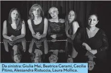  ?? ?? Da sinistra: Giulia Mei, Beatrice Cerami, Cecilia Pitino, Alessandra Ristuccia, Laura Mollica.