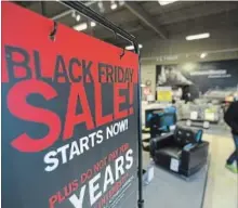  ?? TORONTO STAR FILE PHOTO ?? Retail sales in Canada dipped in December, in part because of strong Black Friday sales in November.