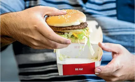  ?? PHOTO: CHRISTEL YARDLEY/STUFF ?? Big Macs will be served in recyclable or renewable packaging this year, the burger chain says.