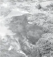  ?? U.S. Gelologica­l Survey vis Getty Images ?? A lava flow emerges from a new fissure as a result of Kilauea volcano activity on Hawaii's Big Island.