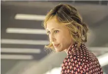  ??  ?? Vera Farmiga in the The Commuter, a movie that Calum Marsh calls “marvellous” as it elevates the ordinary to the extraordin­ary.
