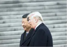  ?? DOUG MILLS New York Times ?? PRESIDENT Donald Trump and President Xi Jinping of China. Their meeting on the sidelines of G20 will be to discuss their two countries’ trade war. |