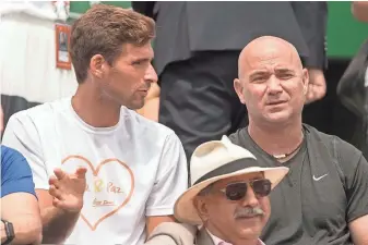  ?? SUSAN MULLANE, USA TODAY SPORTS ?? Andre Agassi, right, is in Paris for the week to coach world No. 2 Novak Djokovic.