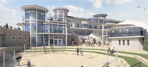  ??  ?? A computer-generated view of how the proposed Porthcawl Maritime Centre will look. The new design has been developed after private and public consultati­on feedback