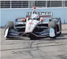  ?? JASON BEHNKEN/AP ?? Josef Newgarden drives through turn 10 en route to victory in the NTT IndyCar Firestone Grand Prix ofSt. Petersburg.