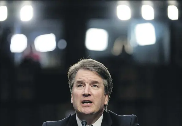  ?? ANDREW HARNIK/THE ASSOCIATED PRESS FILES ?? Christine Blasey Ford’s testimony of sexual misconduct against then U.S. Supreme Court nominee Brett Kavanaugh, pictured, is a good reminder that allegation­s don’t make a case, evidence does, writes Howard Levitt.