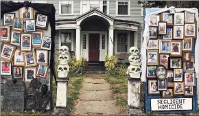  ?? Contribute­d Photo / Matt Warshauer / ?? The “Halloween House” on Main Street in West Hartford. The Warshauer family, who live in the house, used this year’s display to focus on the COVID-19 pandemic and the Black Lives Matter movement.