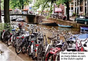  ?? ?? There are four times as many bikes as cars in the Dutch capital