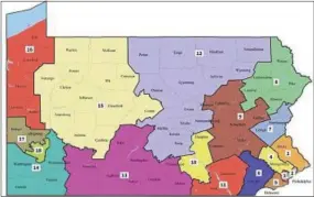  ?? SUBMITTED GRAPHIC ?? The new congressio­nal map issued by the Pennsylvan­ia Supreme Court. The entirety of Chester County is represente­d by the 6th District under the new map.