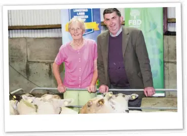  ??  ?? Ann and Willie Fox hosted the Longford Lamb Producer Group open evening on their 140 acre farm in Tang, Co Westmeath; (below) group members at the open evening enjoy the free lollipops!