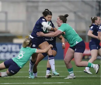  ?? ?? Lisa Thomson shone in the back division for Scotland in their game against Ireland