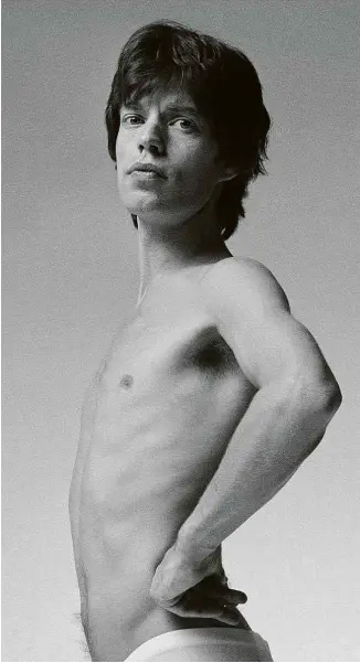  ?? Aubrey Powell/Divulgação ?? O vocalista dos Rolling Stones, Mick Jagger, em retrato feito em 1973