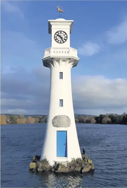  ??  ?? Roath Park lighthouse looking its best after a new coat of paint. Picture sent in by Paul Ballard, of Heath