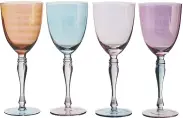  ?? ?? Aurora Wine Glasses – Set of 4, by Fifty Five South, £37, Fy!