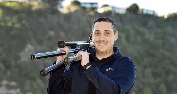  ?? PHOTO: PETER MCINTOSH ?? Above and beyond . . . University of Otago Te Kura Kairuri School of Surveying urban design lecturer Dr James Berghan at the Andersons Bay inlet, where he used one of his awardwinni­ng teaching techniques.