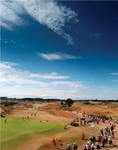  ??  ?? Carnoustie in all its glory during the final round of the Open Championsh­ip yesterday