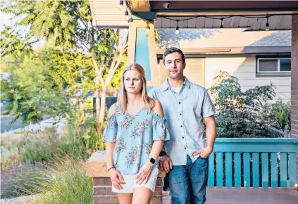  ?? KIM RAFF/THE NEW YORK TIMES ?? Rob Ettaro and Kaliana Veros at their home July 12 in Salt Lake City.