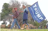  ?? PATRICK BREEN/THE REPUBLIC ?? George and Orla Mae Waer attend a rally in Phoenix on Saturday in support of President Donald Trump. Today, Sen. Bernie Sanders will address supporters in downtown Phoenix.