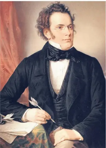  ?? FOTO: AKG ?? Franz Schubert auf einem Gemälde um 1825 von Wilhelm August Rieder (1796 - 1880).