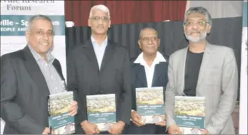  ??  ?? Pravin Ram,amar Ramlochan, Swaminatha­n Gounden and Dr Hemanth Nowbath at the launch.also there, right, were: Pat Bandulal, MEC Ravi Pillay and Saantha Naidu.