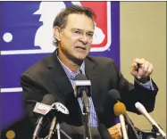  ?? John Raoux / Associated Press ?? Marlins manager Don Mattingly talks with the media at the MLB winter meetings Wednesday in Orlando, Fla.