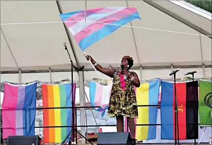 ?? COURTESY NOWOCO PRIDE ?? Emcee drag legend of Boston Mizery, pictured here at the 2019 Nowoco Pride Festival, will host the festival again this year, which is returning in person along with a variety of other Nowoco Pride Week events in and around the Twin Cities June 13 through 17.