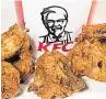  ??  ?? SCARCE KFC chicken