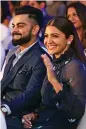  ?? — Twitter ?? Virat Kohli and Anushka Sharma at the BCCI Annual Awards night on Tuesday.