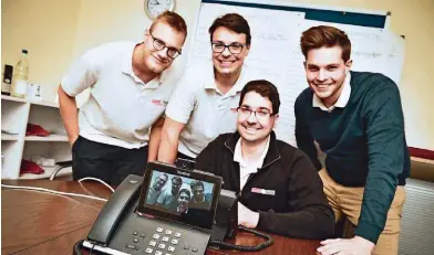  ??  ?? Das Team von Ambi-Tech: Philipp Manz, Felix Weyrich, Geschäftsf­ührer Sebastian Ambos und Niklas Schmidt (v.l.n.r.).