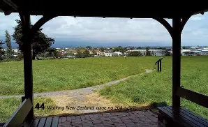  ?? ?? Below left: The view from the gazebo looking towards the city.